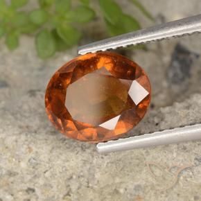 Grenat hessonite orange naturelle coupe ovale, 2,37 ct, VS