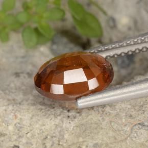 Grenat hessonite orange naturelle coupe ovale, 2,37 ct, VS