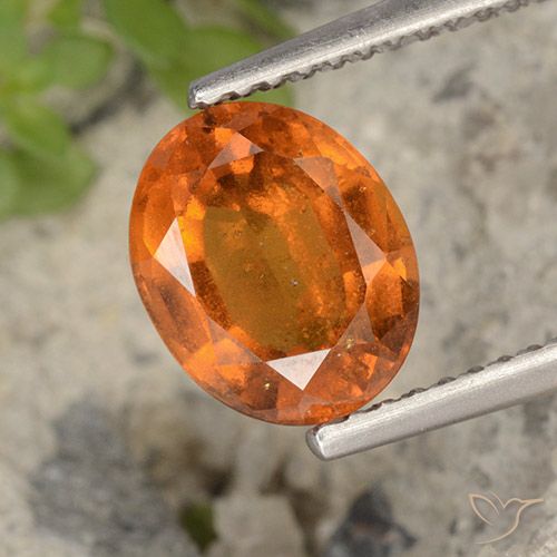 2.23ct Naturel Orange foncé Grenat Hessonite, ovale, VS-SI