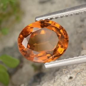 Grenat Hessonite Orange moyen-foncé naturelle ovale, 1.96 ct, VS