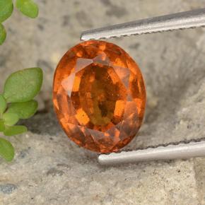 Grenat hessonite orange naturelle coupe ovale, 2,65 ct, VS-SI