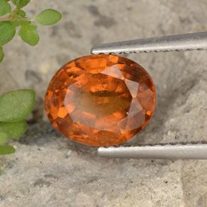 Grenat hessonite orange naturelle coupe ovale, 2,65 ct, VS-SI
