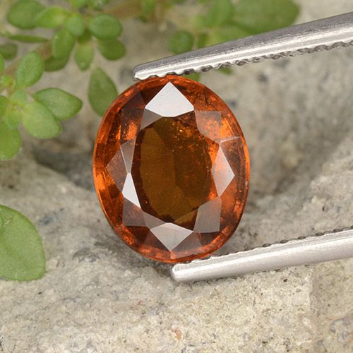 2.40ct Naturel Orange foncé Grenat Hessonite, ovale, VS-SI