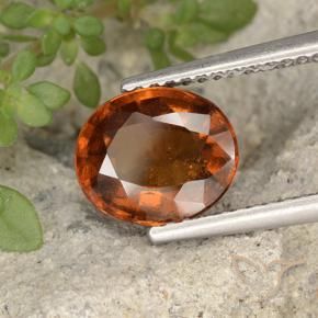 Grenat Hessonite Orange foncé naturelle ovale, 2.40 ct, VS-SI