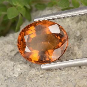 Grenat hessonite orange naturelle coupe ovale, 2,36 ct, VVS-VS