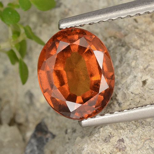 1.99ct Naturel Orange foncé Grenat Hessonite, ovale, VS