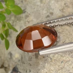Grenat Hessonite Orange foncé naturelle ovale, 1.99 ct, VS