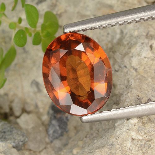 2.07ct Naturel Ambre orange Grenat Hessonite, ovale, VVS-VS