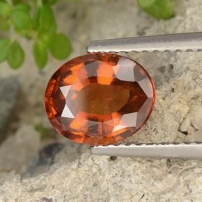 Grenat Hessonite Ambre orange naturelle ovale, 2.07 ct, VVS-VS