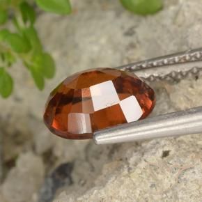 Grenat Hessonite Ambre orange naturelle ovale, 2.07 ct, VVS-VS