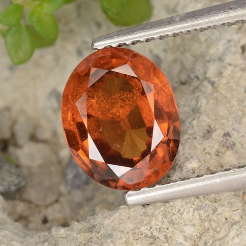 2.01ct Naturel Orange rougeâtre Grenat Hessonite, ovale, VS-SI