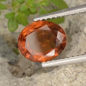 Grenat Hessonite Orange foncé naturelle ovale, 2.14 ct, VS