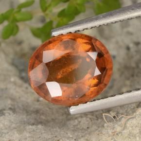 Grenat Hessonite Ambre orange naturelle ovale, 2.10 ct, VS-SI