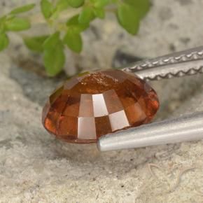 Grenat Hessonite Ambre orange naturelle ovale, 2.10 ct, VS-SI