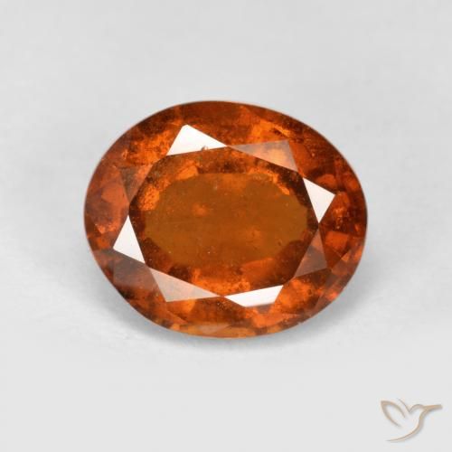 Grenat Hessonite Orange foncé naturelle ovale, 2.47 ct, VS-SI