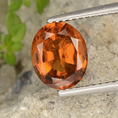 2.09ct Naturel Orange moyen-foncé Grenat Hessonite, ovale, VS-SI