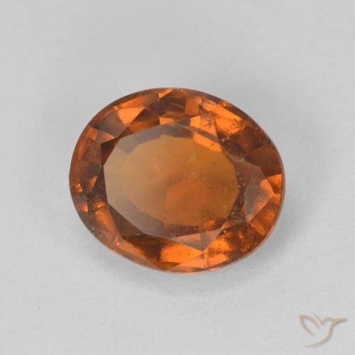 Grenat Hessonite Medium Dark-Orange naturelle ovale, 2.47 ct, VS-SI