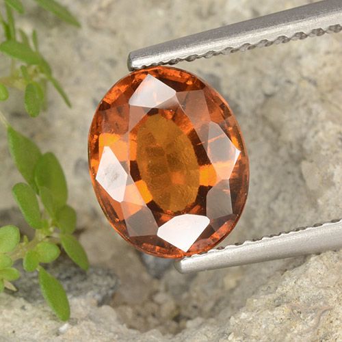 2.55ct Naturel Orange rougeâtre Grenat Hessonite, ovale, VVS-VS