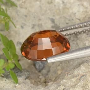 Grenat Hessonite Orange rougeâtre naturelle ovale, 2.55 ct, VVS-VS