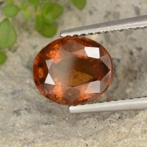 Grenat Hessonite Orange moyen-foncé naturelle ovale, 2.74 ct, VS-SI