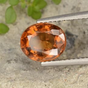 Grenat Hessonite Orange foncé naturelle ovale, 2.26 ct, VS-SI