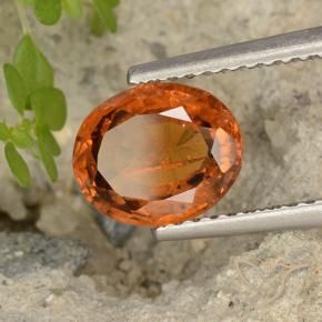 Grenat Hessonite Ambre orange naturelle ovale, 1.76 ct, VS-SI
