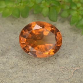 Grenat Hessonite Orange jaunâtre naturelle ovale, 1.86 ct, VS-SI