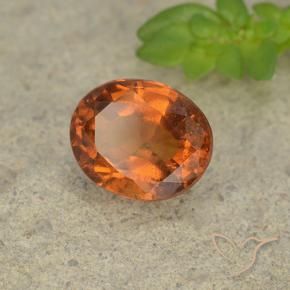 Grenat Hessonite Orange foncé naturelle ovale, 1.66 ct, VS-SI