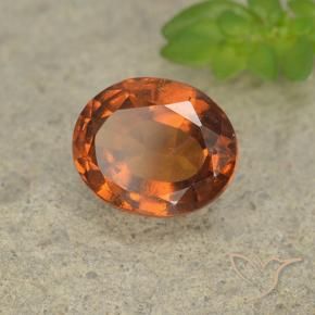 Grenat Hessonite Orange foncé naturelle ovale, 1.93 ct, VS