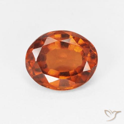 Grenat Hessonite Ambre orange naturelle ovale, 1.99 ct, VS