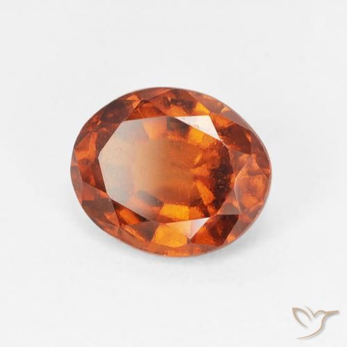 Grenat Hessonite Ambre orange naturelle ovale, 1.99 ct, VS
