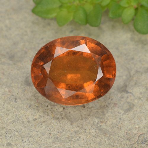 2.48ct Naturel Orange foncé Grenat Hessonite, ovale, VS-SI
