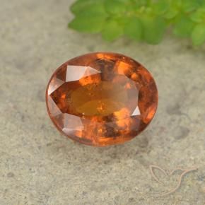 Grenat Hessonite Ambre orange naturelle ovale, 2.18 ct, VS-SI
