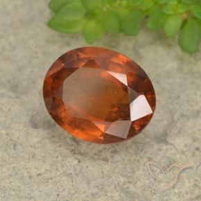 Grenat Hessonite Ambre orange naturelle ovale, 2.27 ct, VS-SI