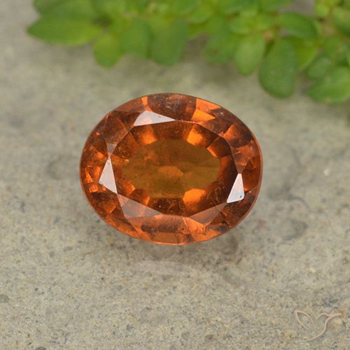 Grenat Hessonite Ambre orange naturelle ovale, 1.81 ct, VS-SI