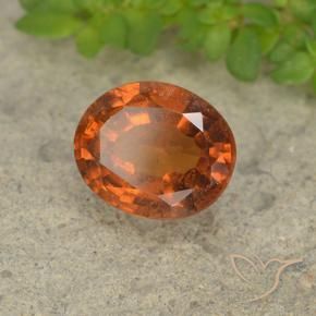 Grenat Hessonite Ambre orange naturelle ovale, 1.81 ct, VS-SI