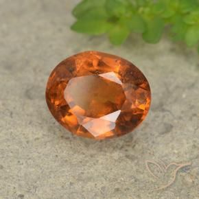 Grenat Hessonite Ambre orange naturelle ovale, 1.82 ct, VS-SI