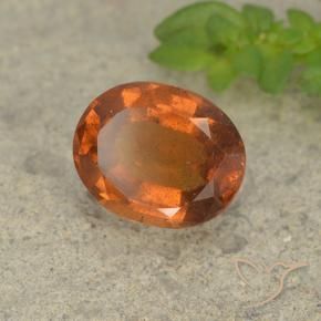Grenat Hessonite Orange foncé naturelle ovale, 2.15 ct, VS-SI