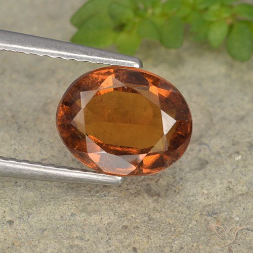 2.30ct Naturel Orange foncé Grenat Hessonite, ovale, VS-SI