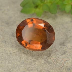 Grenat Hessonite Orange jaunâtre naturelle ovale, 1.84 ct, VS-SI