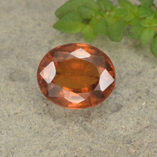 1.73ct Naturel Orange foncé Grenat Hessonite, ovale, VS-SI