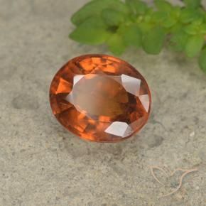 Grenat Hessonite Orange foncé naturelle ovale, 1.73 ct, VS-SI