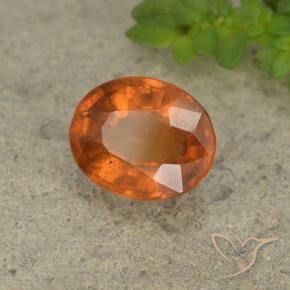 Grenat Hessonite Orange foncé naturelle ovale, 2.05 ct, VS-SI