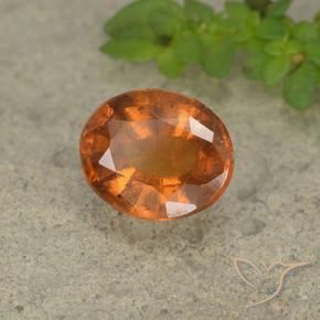 Grenat Hessonite Orange foncé naturelle ovale, 1.94 ct, VS-SI
