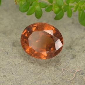 Grenat Hessonite Orange foncé naturelle ovale, 1.89 ct, VS-SI