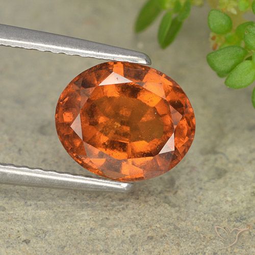 2.20ct Naturel Orange foncé Grenat Hessonite, ovale, VS-SI
