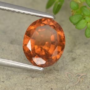 Grenat Hessonite Orange foncé naturelle ovale, 2.20 ct, VS-SI