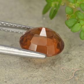 Grenat Hessonite Orange foncé naturelle ovale, 2.20 ct, VS-SI