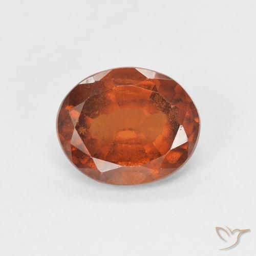 Grenat Hessonite Ambre orange naturelle ovale, 1.90 ct, VS-SI