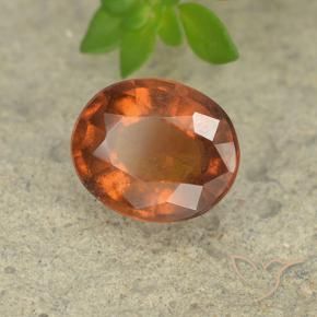 Grenat Hessonite Orange moyen-foncé naturelle ovale, 2.10 ct, VS-SI